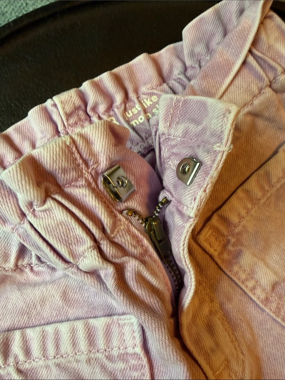 GAP Lavender Ruffle Waist Denim Shorts